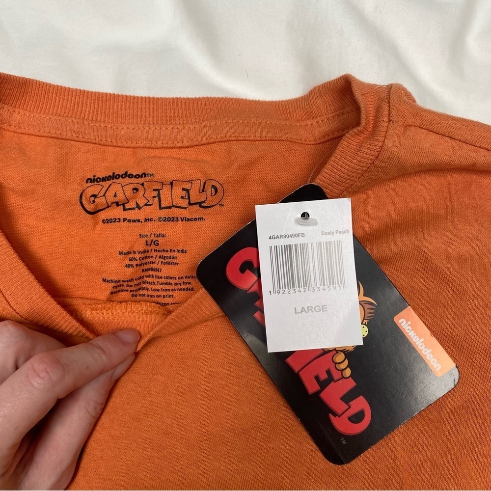 NWT Garfield "I Love Mental Games" graphic tee Sz L - Picture 5 of 5